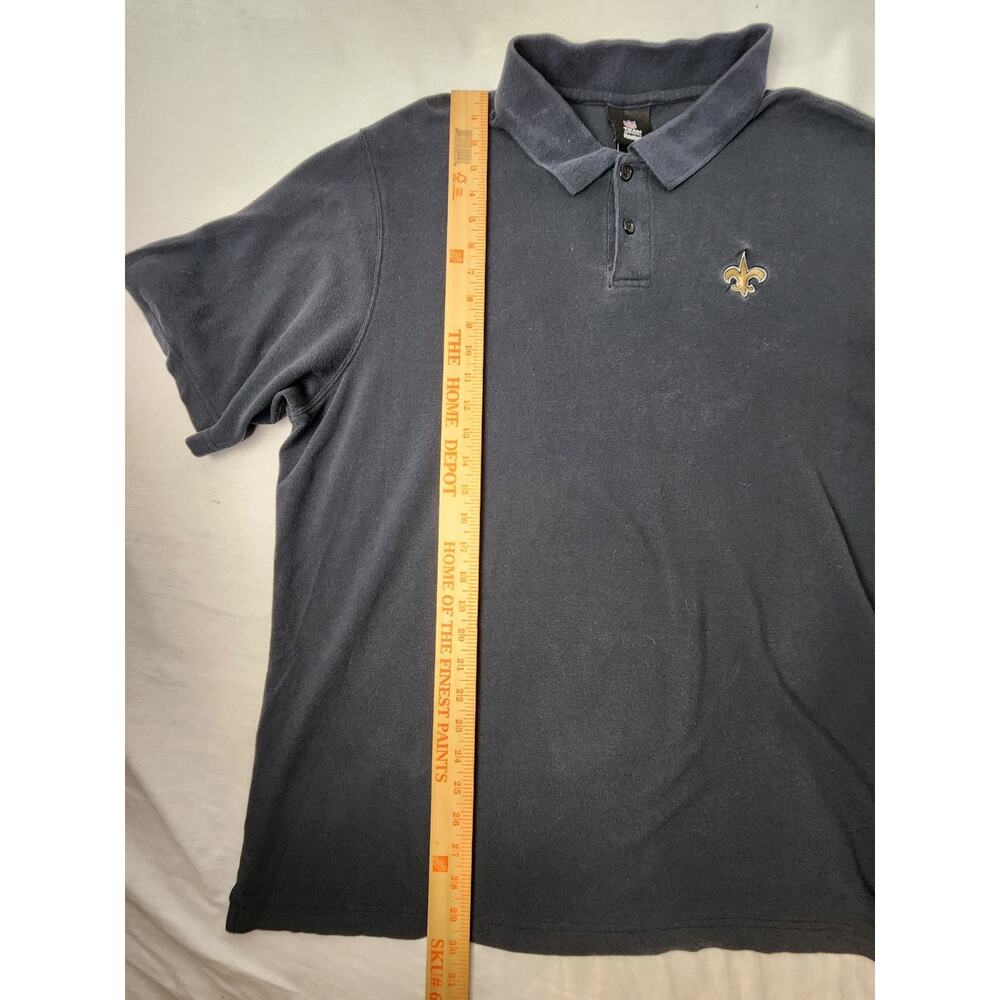 Reebok NFL New Orleans Saints Mens XL Short Sleeve Black Polo Shirt Extra Large - Picture 10 of 11